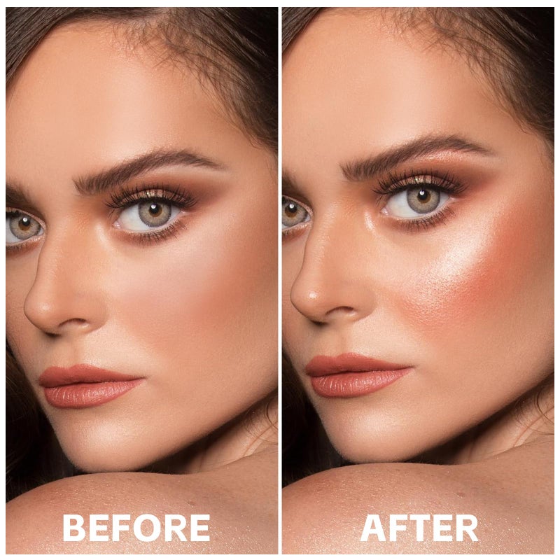 Boobeen Baked Powder Blush, Lightweight Shimmery face Blush for Cheeks, Eyeshadow, Brighten Compact for Face, Create a Radiant, Natural Glowing for All day Wear - Image 3